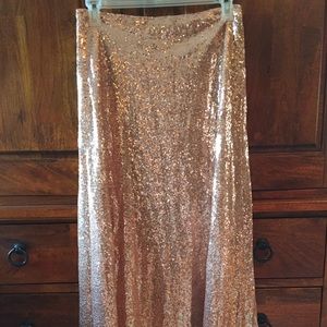 Rose Gold Sequin Maxi Skirt